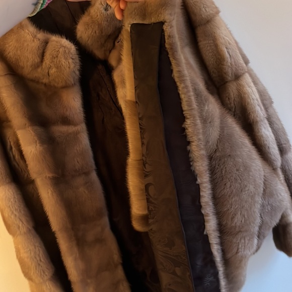 NEW Champagne color natural mink fur coat - Picture 8 of 11